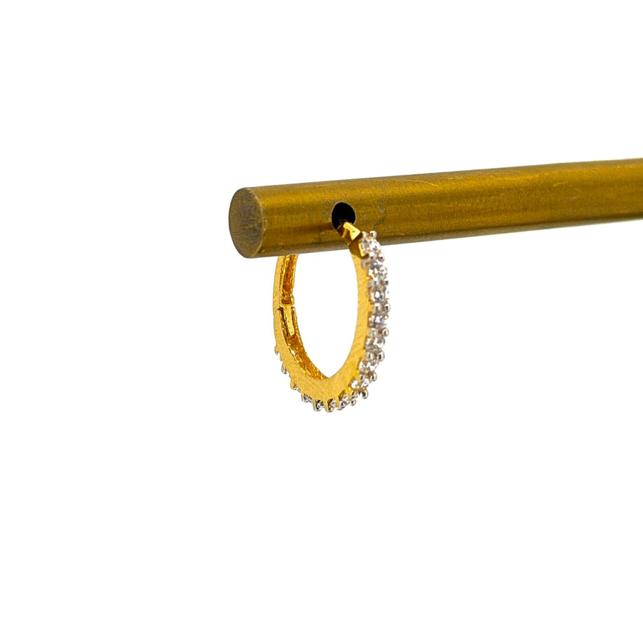 18K HOOPS WITH CUBIC ZIRCONIA