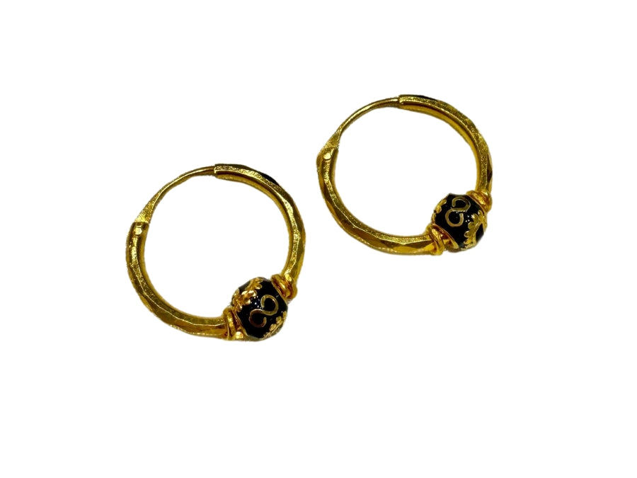 22K Gold hoops with Enamel paint