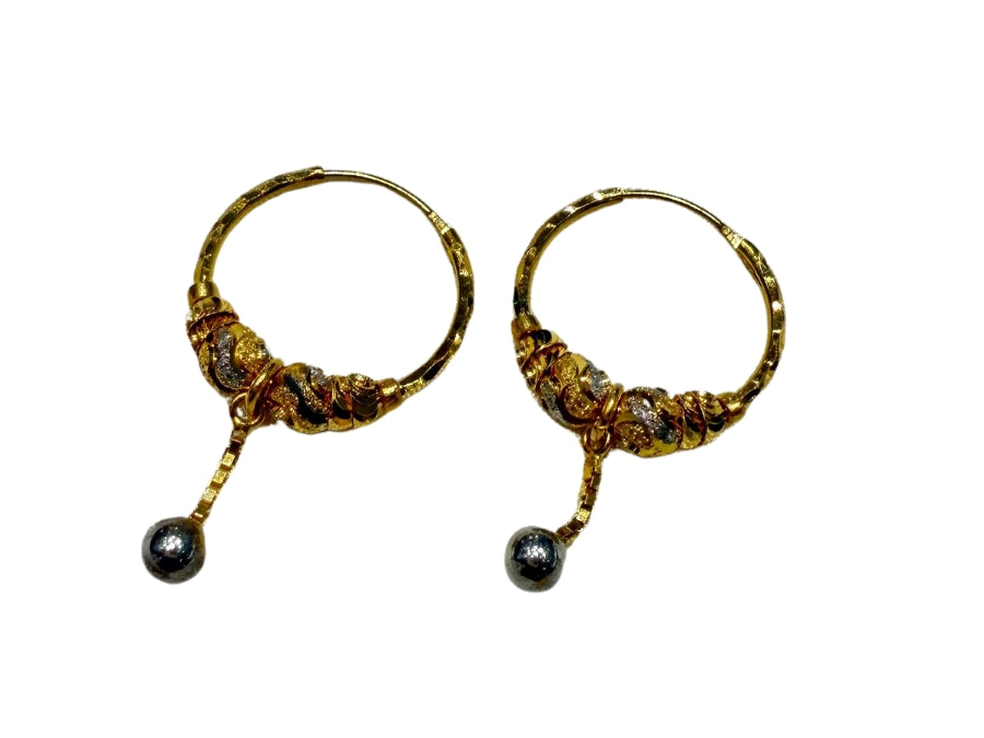 22K Gold two-tone hoops with two-tone