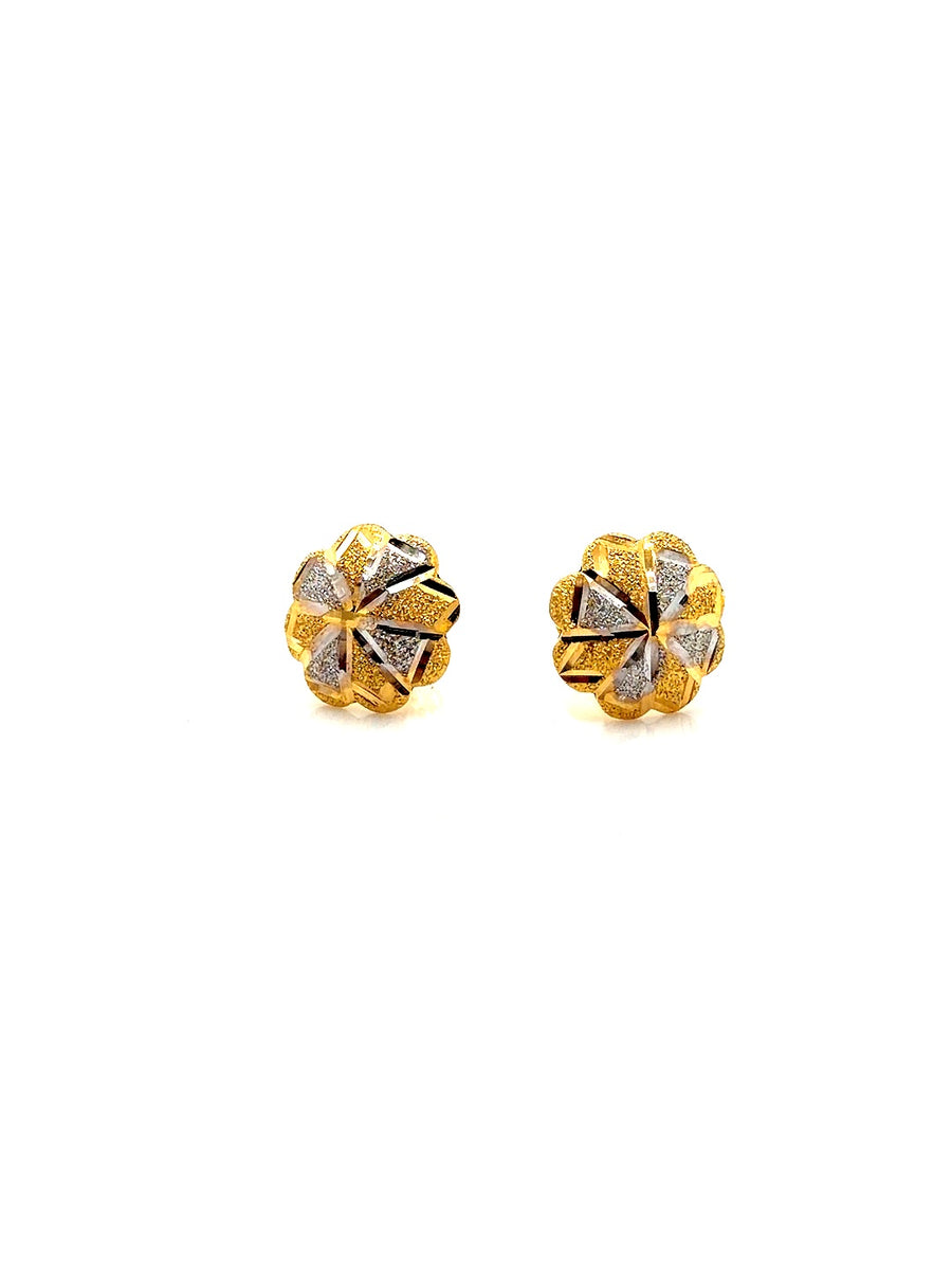 22K Flower Design Gold Studs BEC005