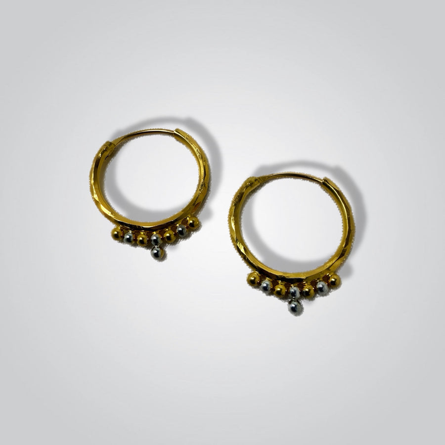 22K Gold Hoops with two tone