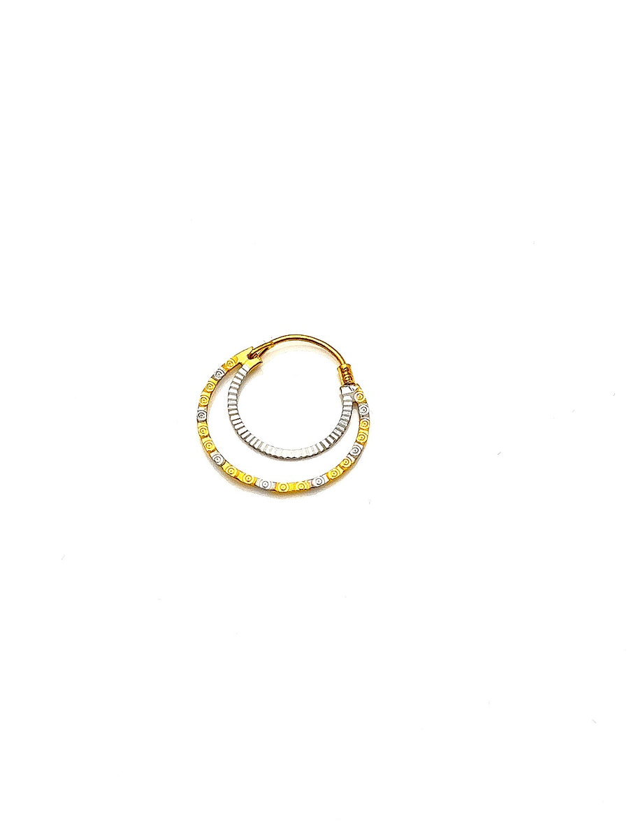 22K Double-tone Hoop Earrings HRJ005