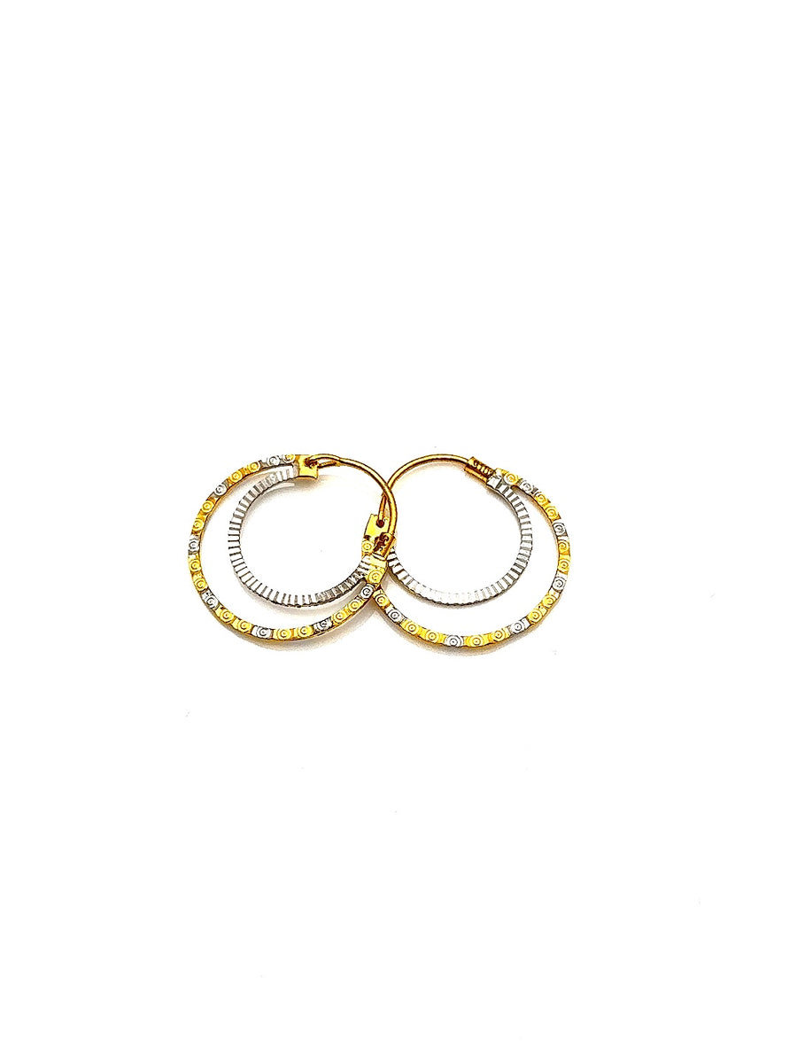 22K Double-tone Hoop Earrings HRJ005