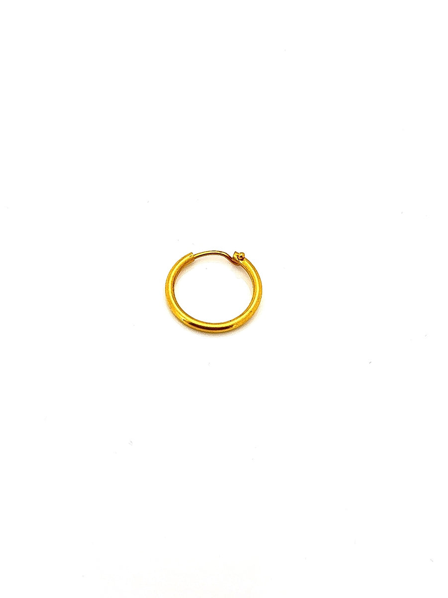 22K Plain Gold Hoops HRJ002