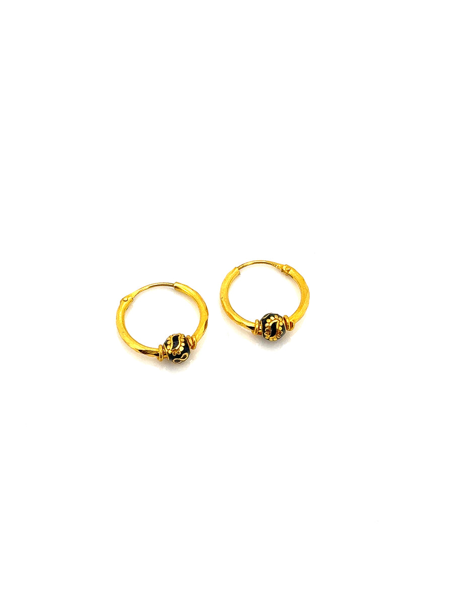 22K Hoop Earrings with Enamel Paint HRJ006