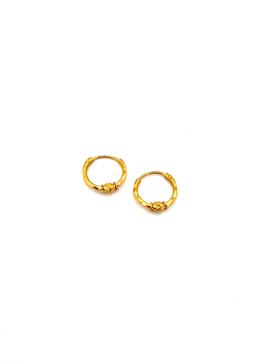 22K Gold Hoop Earrings HRJ009