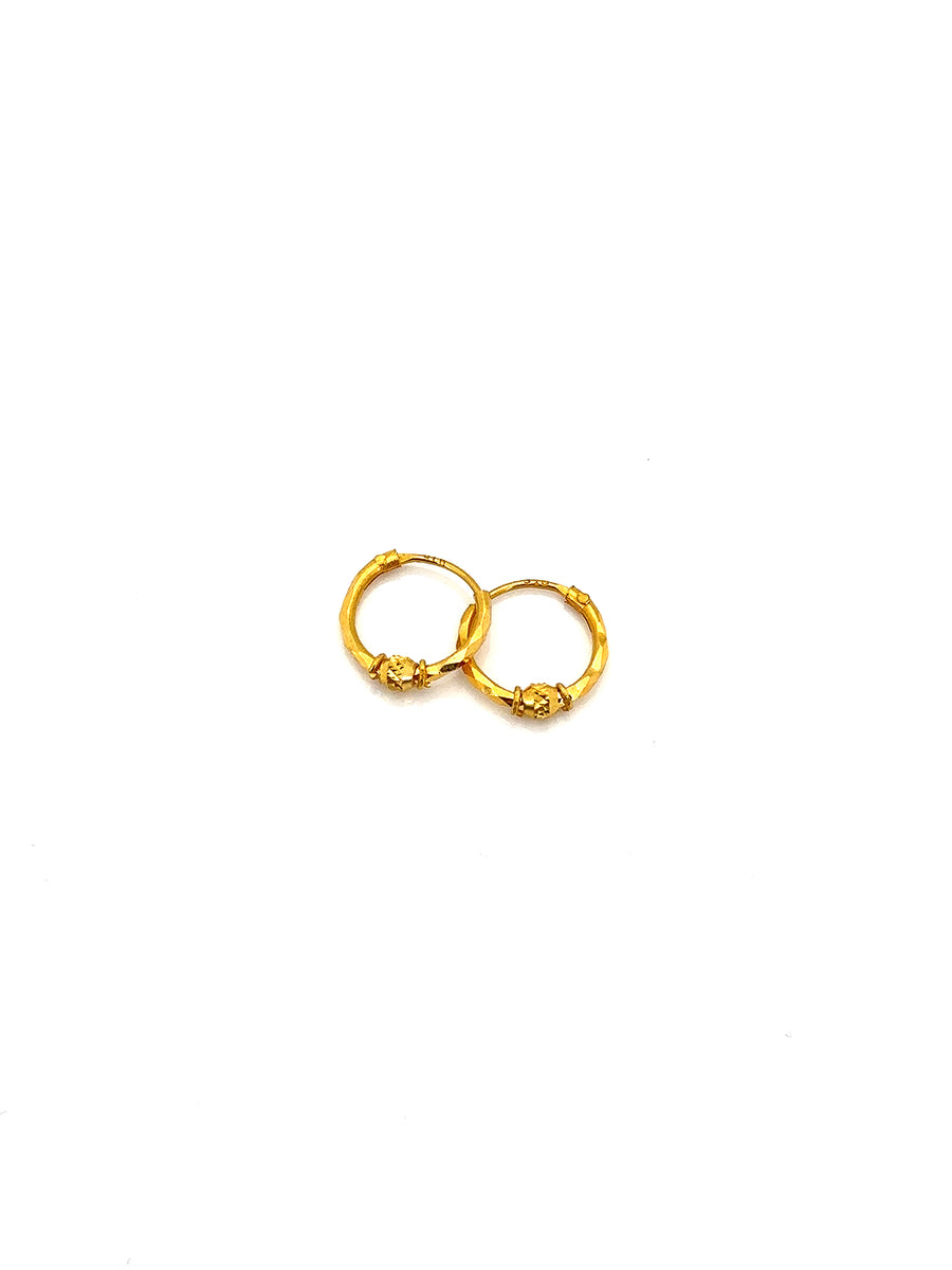 22K Gold Hoop Earrings HRJ009