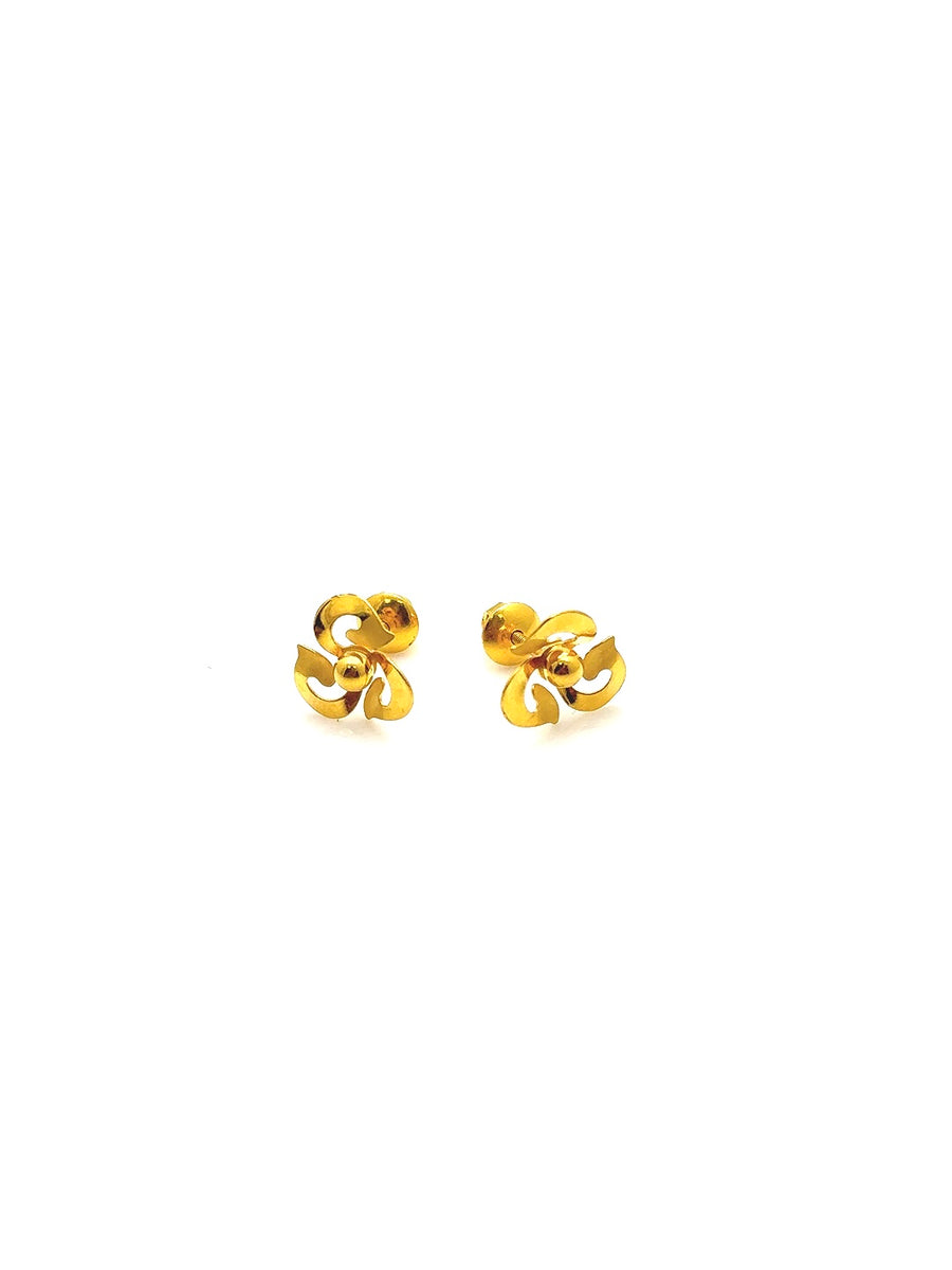 22K Flower Design Gold Studs BEC005