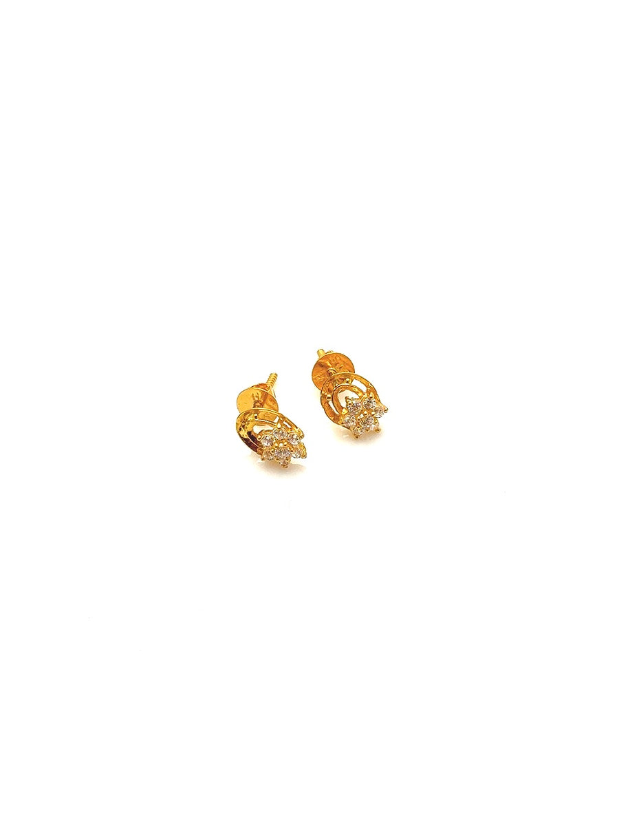 22K Gold Studs with Cubic Zirconia BEC007