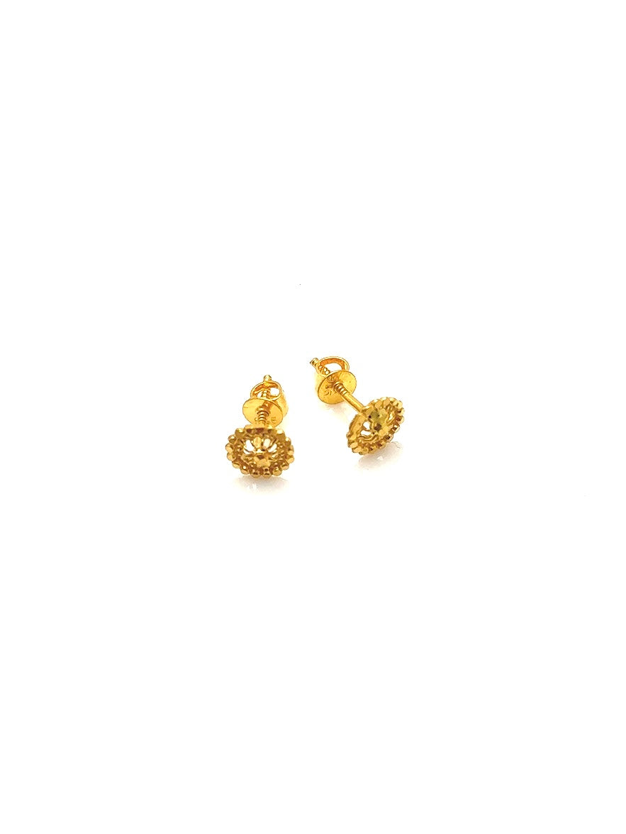 22K Round Gold Studs BEC008