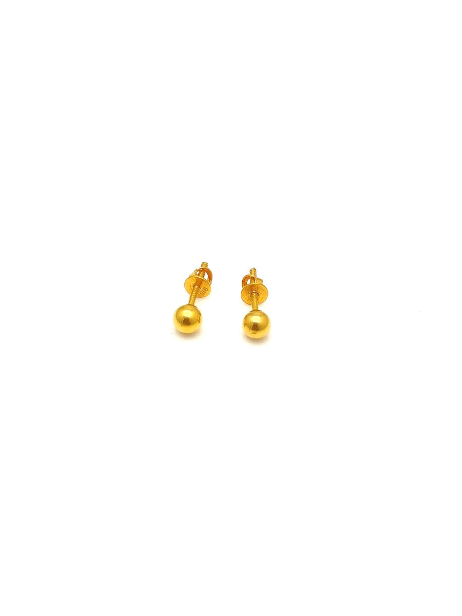 22K Plain Round Studs BEC006