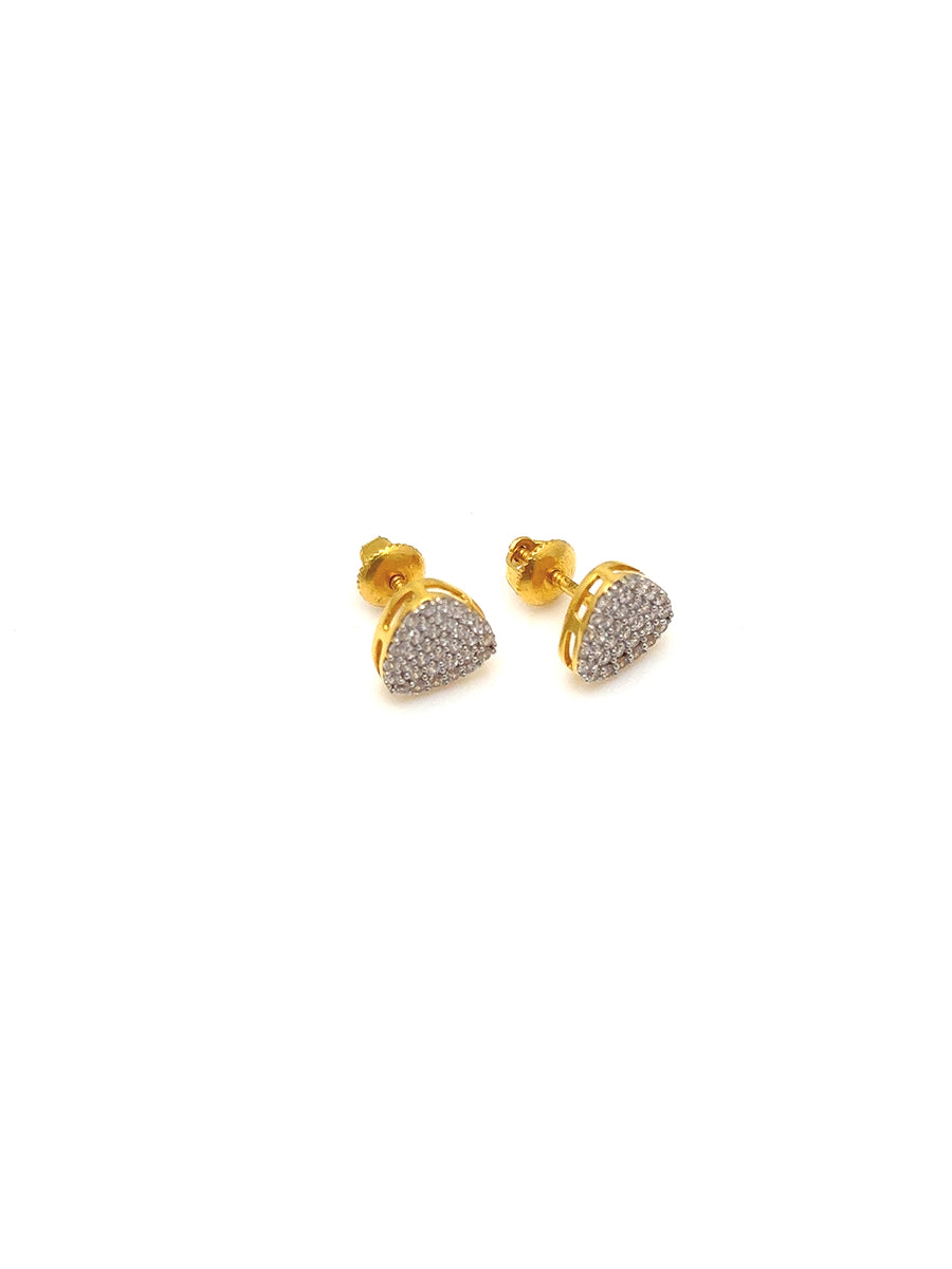 22K Gold Studs with Cubic Zirconia