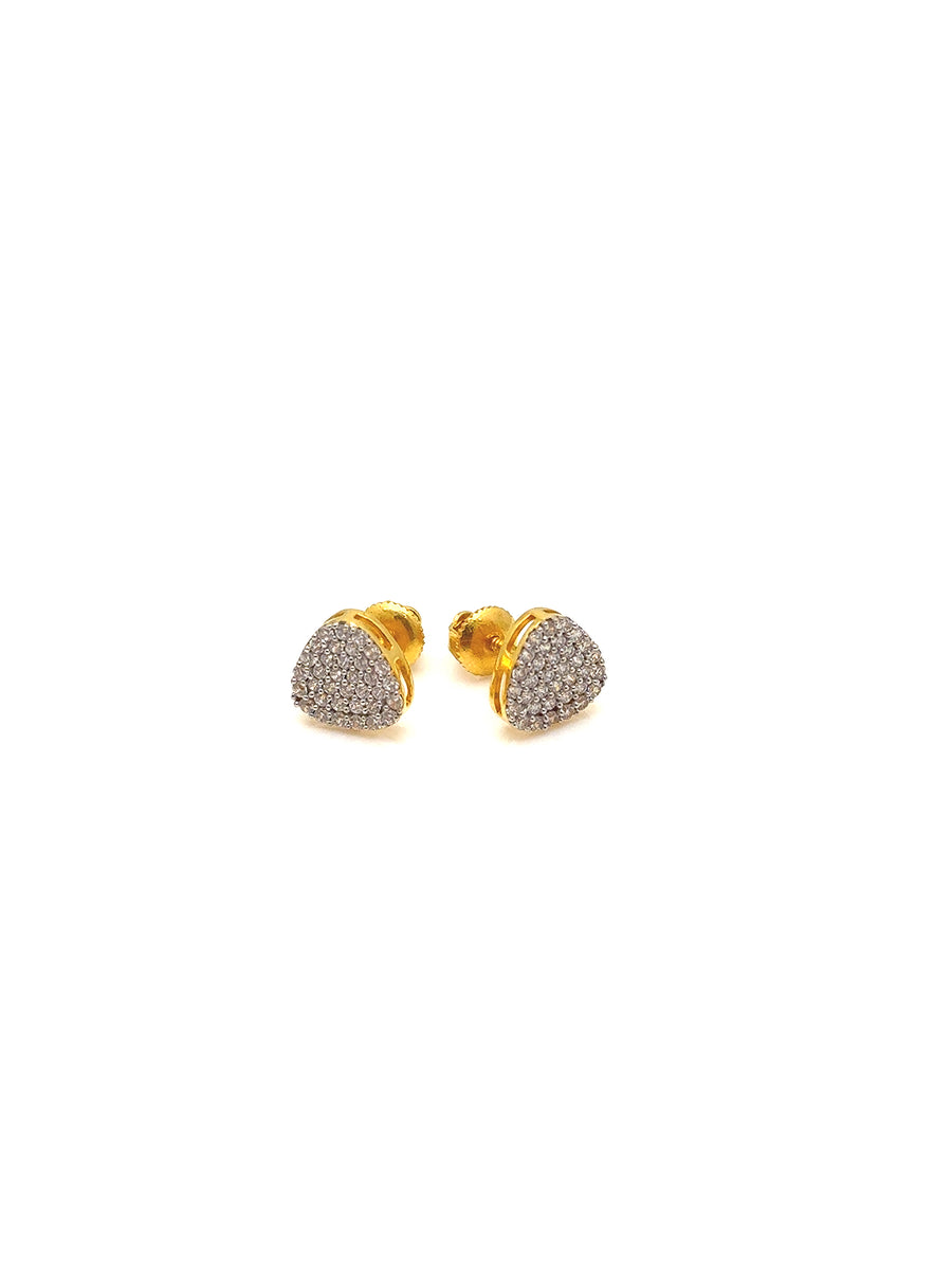 22K Gold Studs with Cubic Zirconia