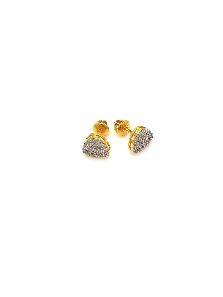 22K Gold Studs with Cubic Zirconia