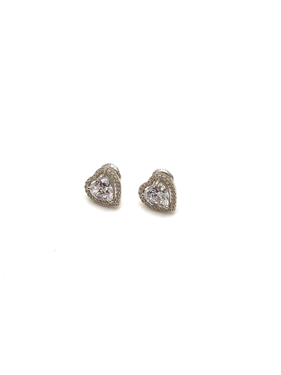 Heart Shaped Silver Earrings SER004