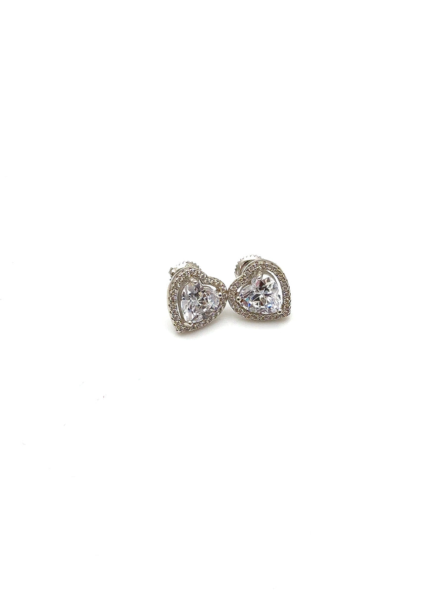 Heart Shaped Silver Earrings SER004