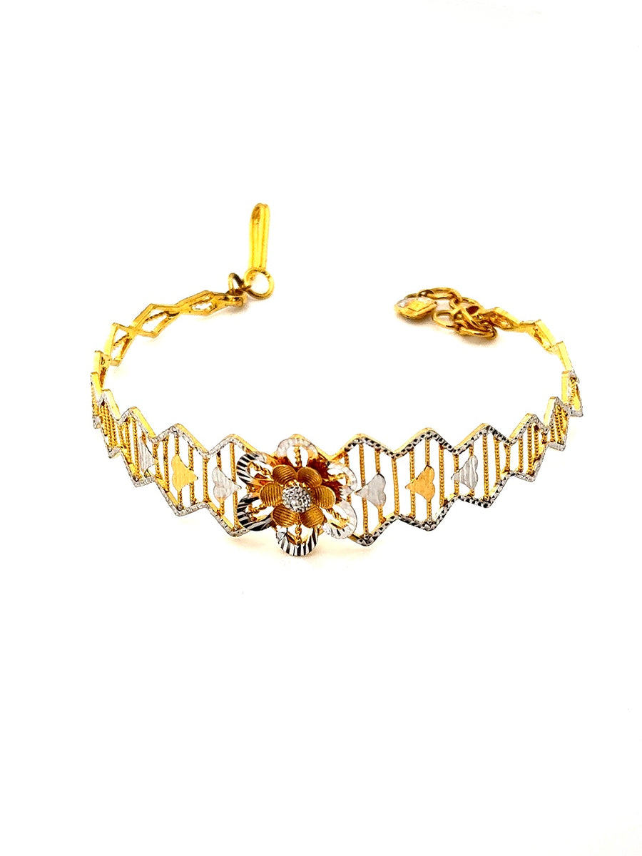 Two-Tone 22K Gold Bangle Bracelet