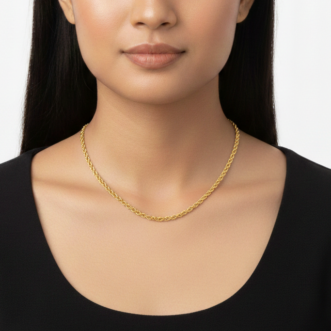 22K Gold Rope Chain (Unisex) GC09 – Raghu Jewellers