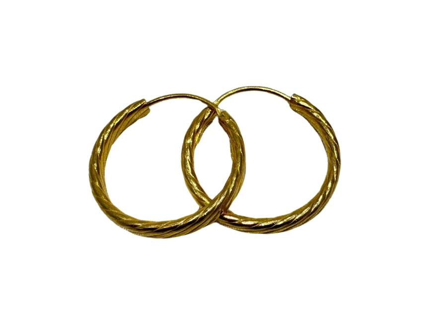 Uniquely Designed 22K Gold hoops Comes in yellow Gold