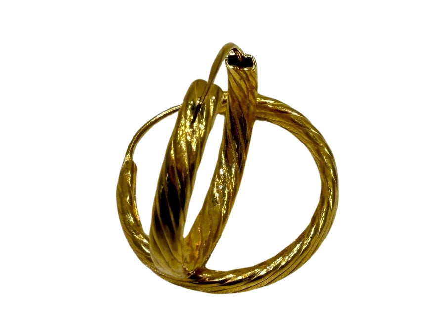 Uniquely Designed 22K Gold hoops Comes in yellow Gold