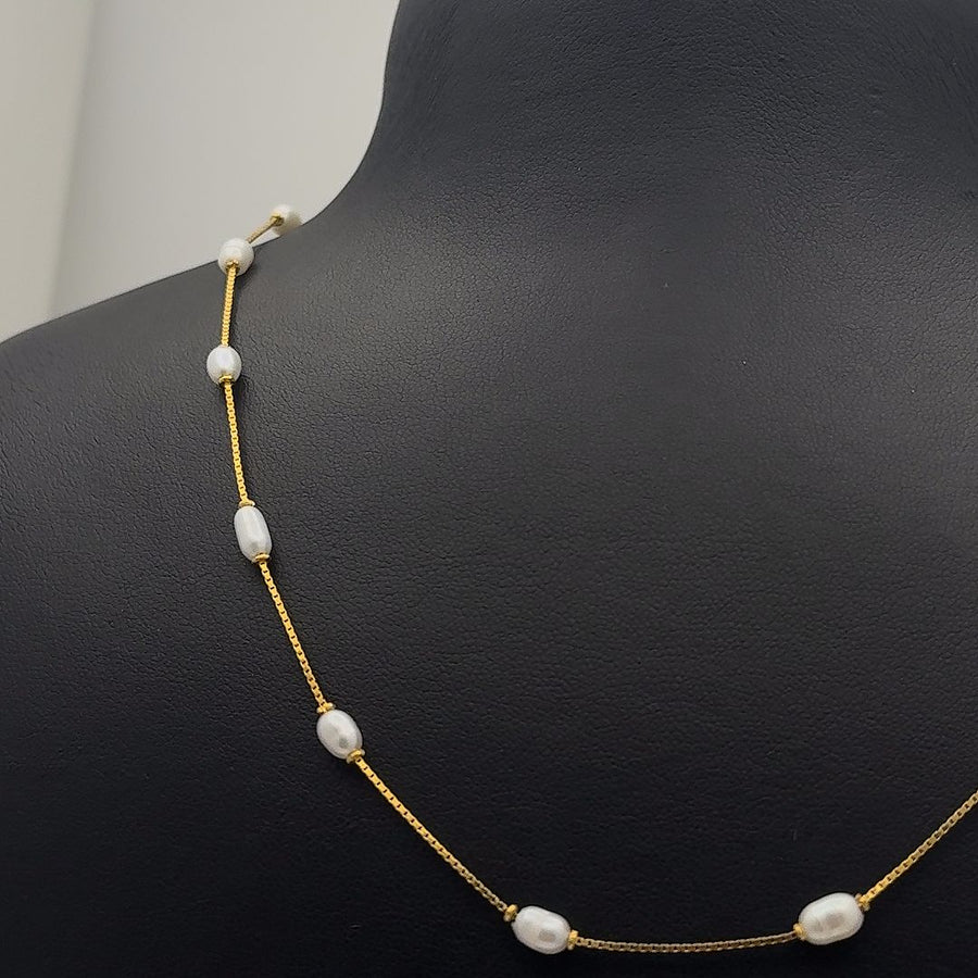 Amazing 22K Gold Chain with Pearls