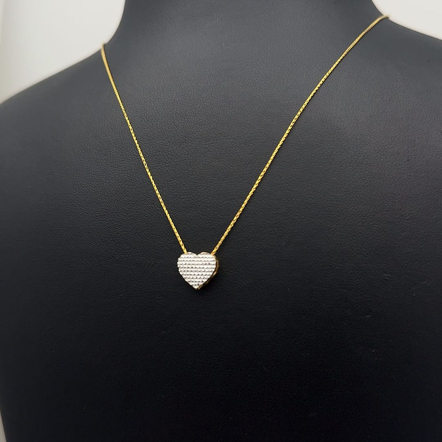 22K Gold Chain with Heart Shaped Pendant