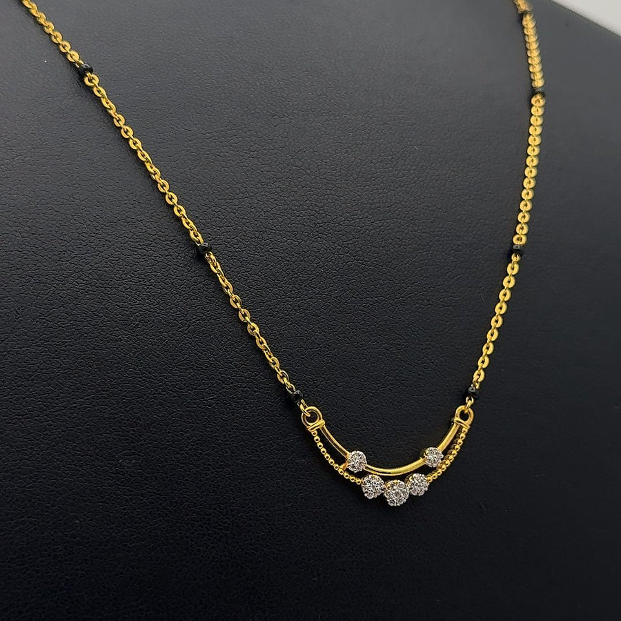 Stunning 22K Gold Mangalsutra with Cubic Zirconia