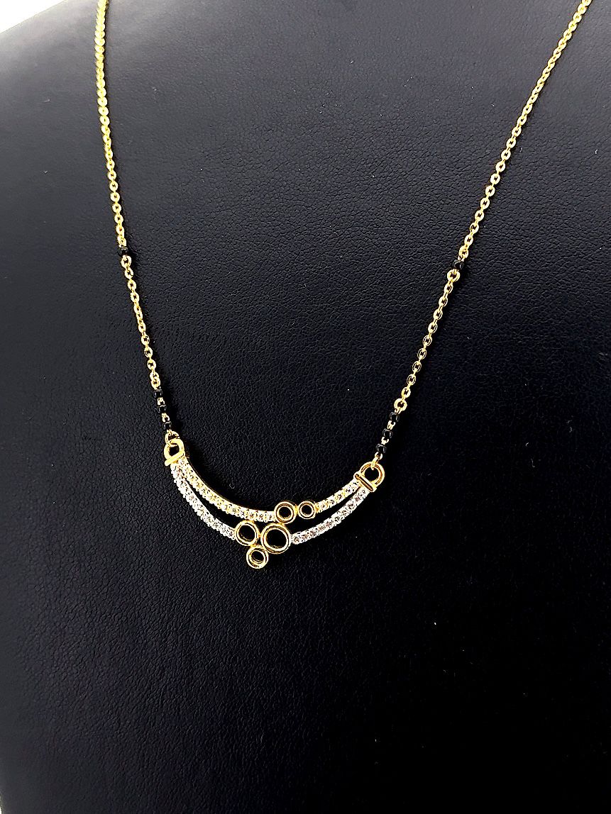 22k Gold mangalsutra with cubic zirconia