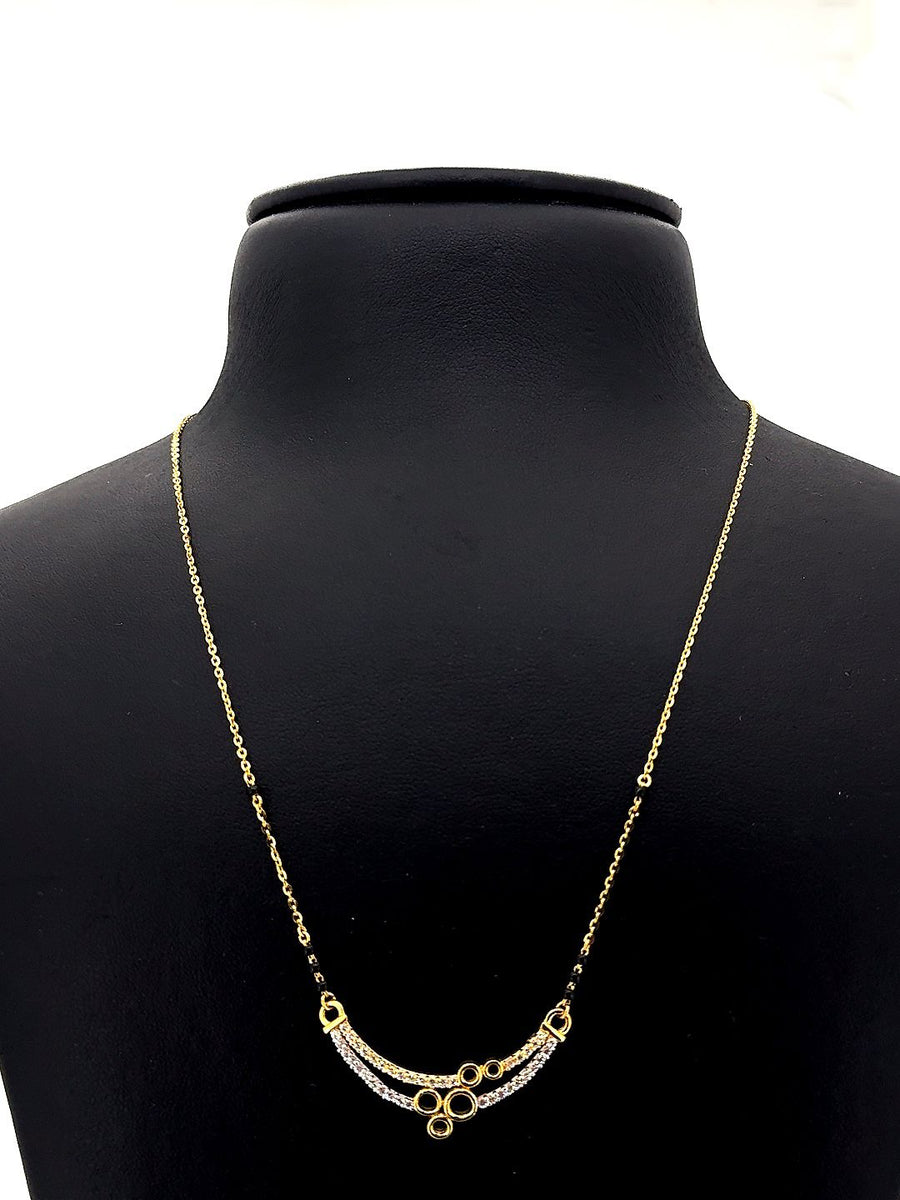 22k Gold mangalsutra with cubic zirconia
