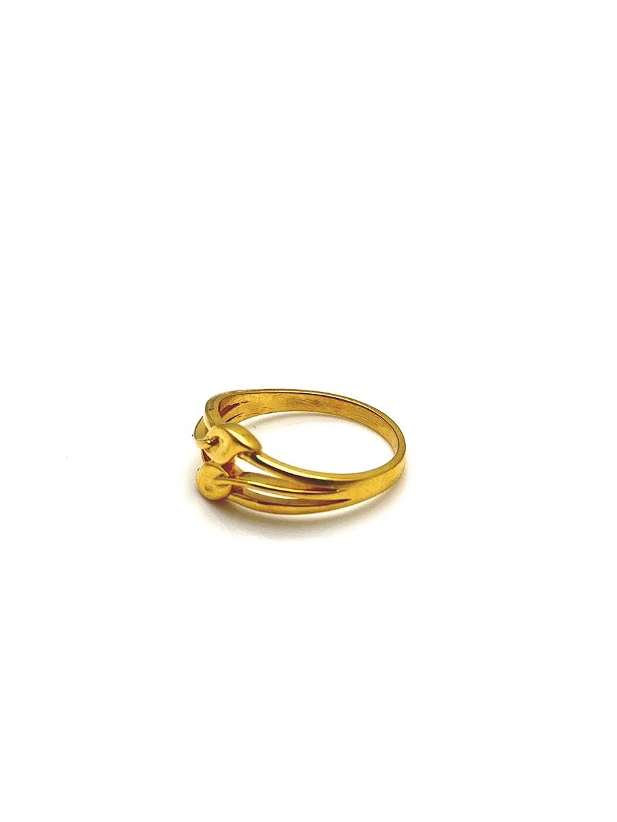 22K Gold Ring Two Leafs Design RC002