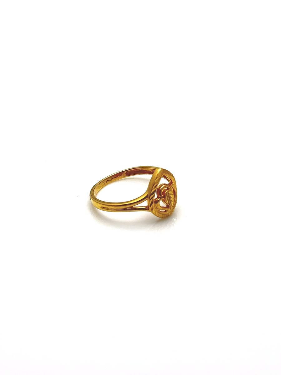 22K Gold Ring Inverted Leaf Design RC005