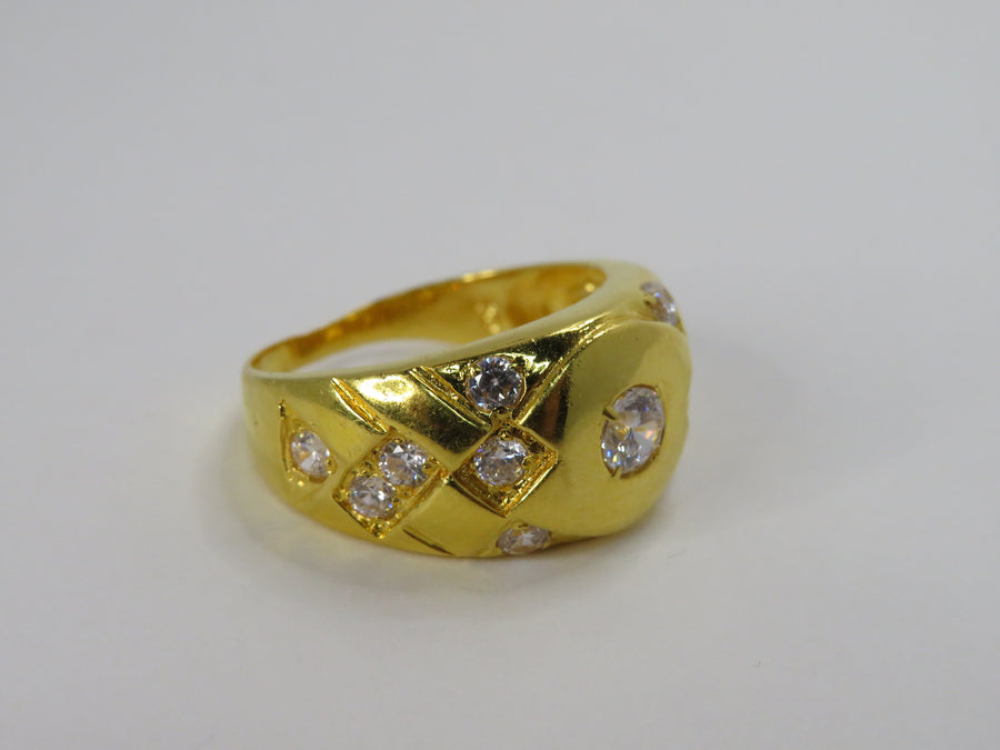Gold Cubic Zirconia Ring M13