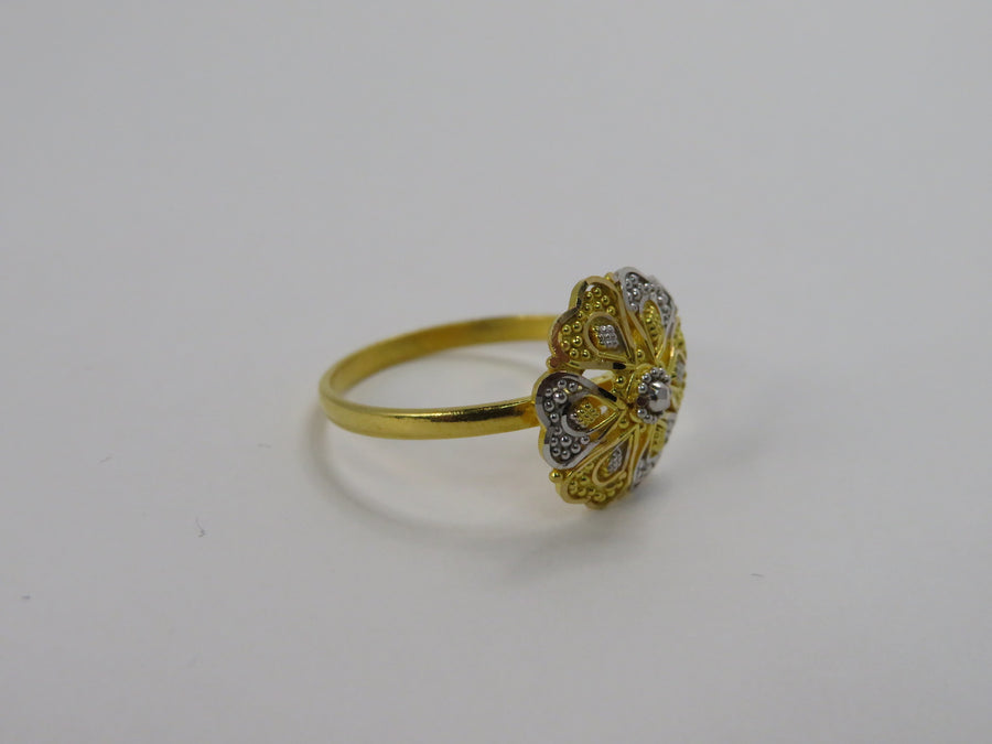 Two-Tone Floral Gold Ring W15