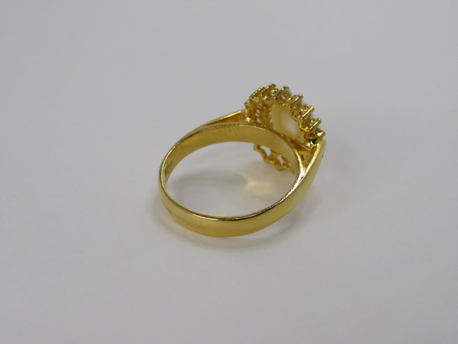 Gold Faux Pearl Ring W24