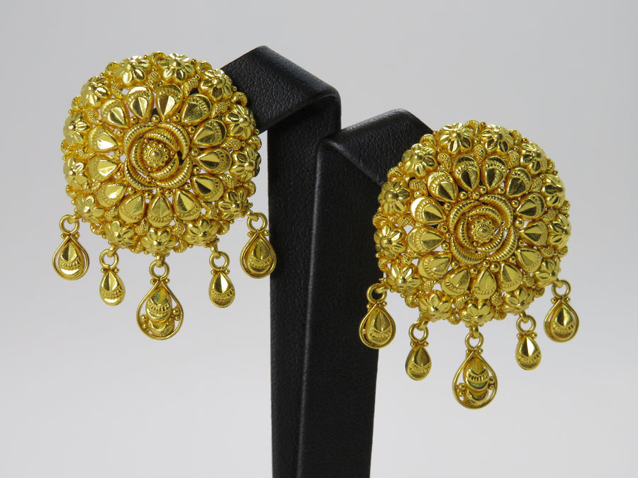 Gold Floral Earrings W2