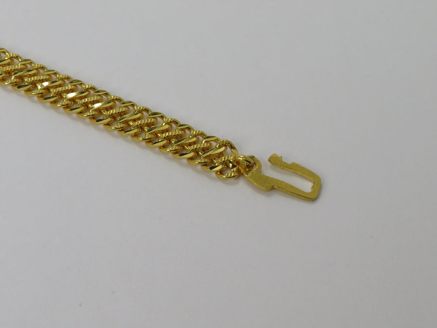 Gold Double Curb Link Bracelet M1