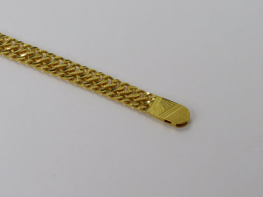 Gold Double Curb Link Bracelet M1