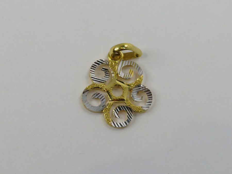 Two-Tone Gold Floral Pendant W18